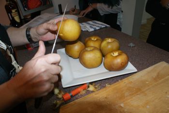 Manzanas asadas (preparación).